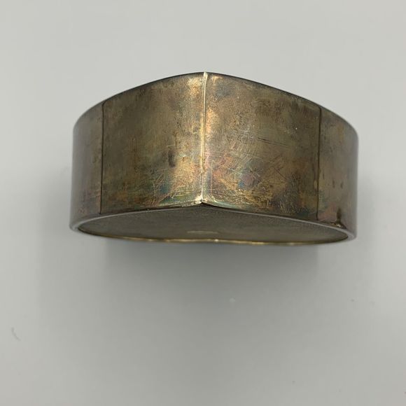 Vtg Metal Silver Toned Heart Trinket Box Blue Lining Jewely Box Gold Tone Bow - Picture 11 of 16